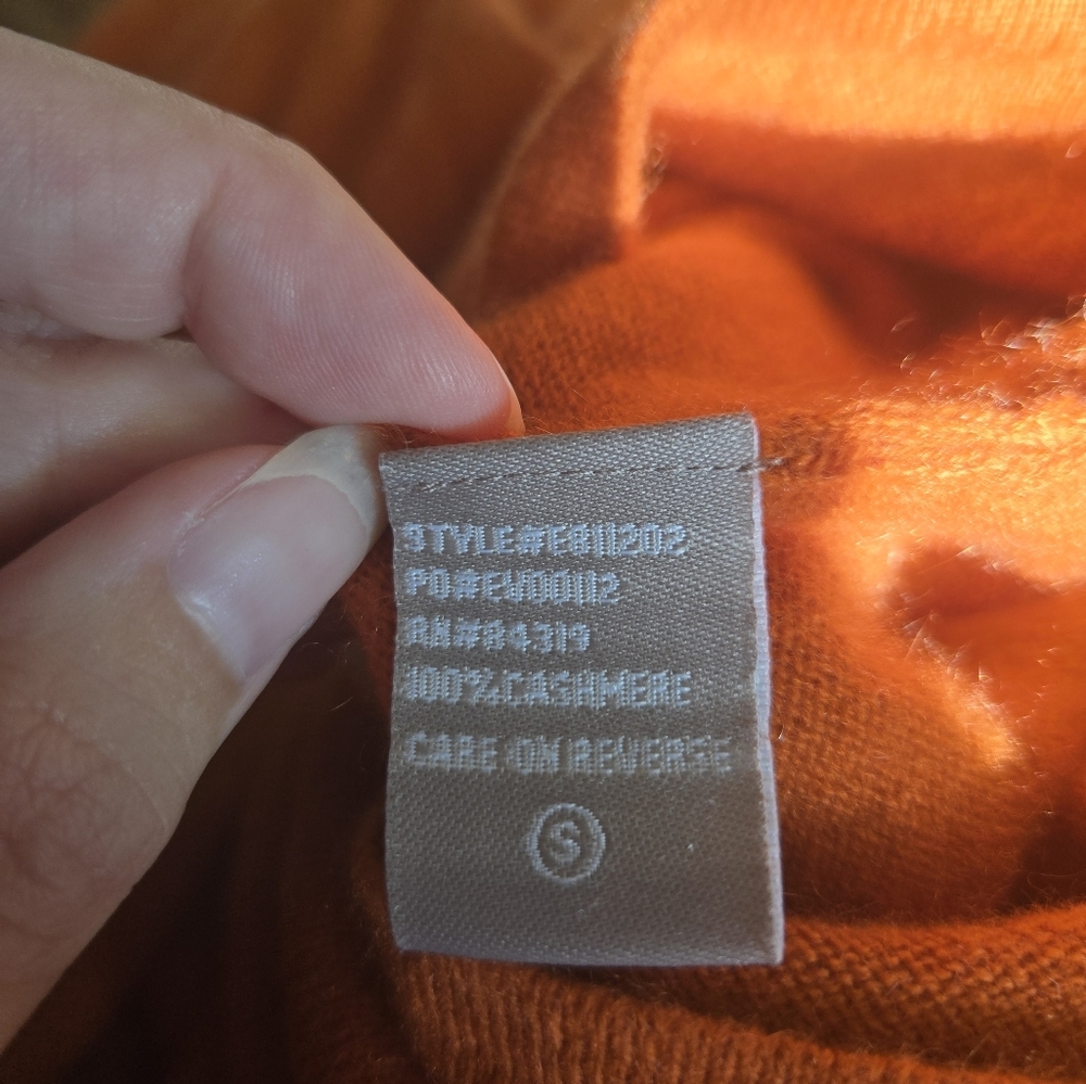 Evolution By Cyrus Orange Wrap Small Cashmere Fall Sweater - Picture 10 of 11